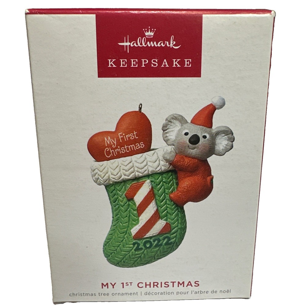 New Hallmark My First Christmas Koala Bear Stocking Ornament 2022